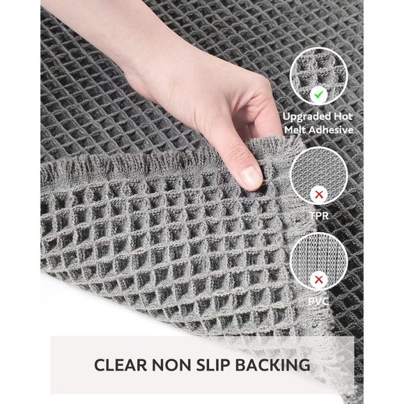 New Waffle Bath Mat Rug, Super Absorbent, Non-Slip, Soft Washable 24" x 36" - Picture 5 of 7